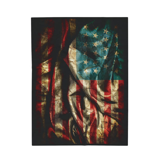 American Flag Velveteen Plush Blanket
