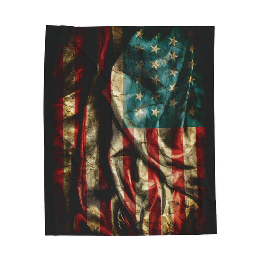 American Flag Velveteen Plush Blanket