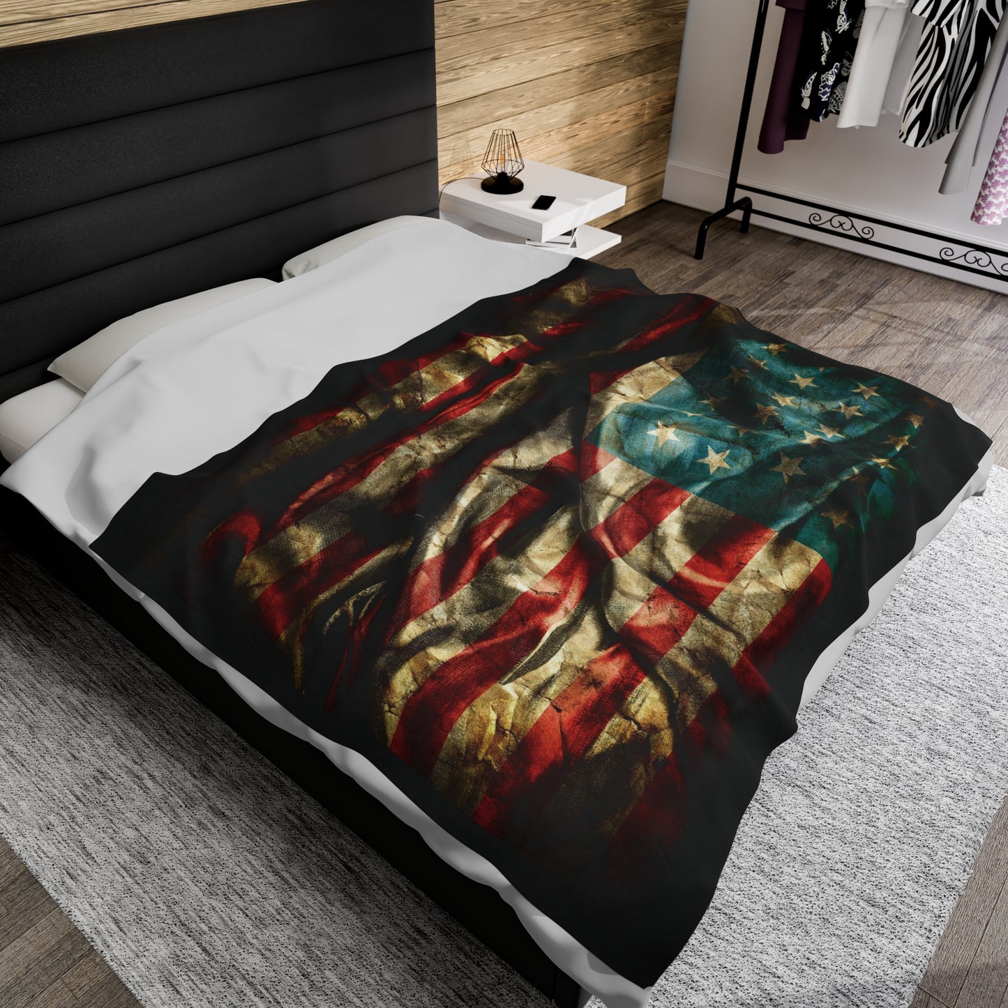 American Flag Velveteen Plush Blanket