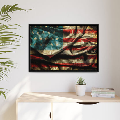 Framed American Flag Canvas