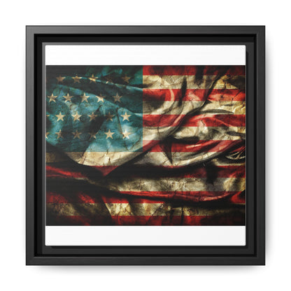 Framed American Flag Canvas