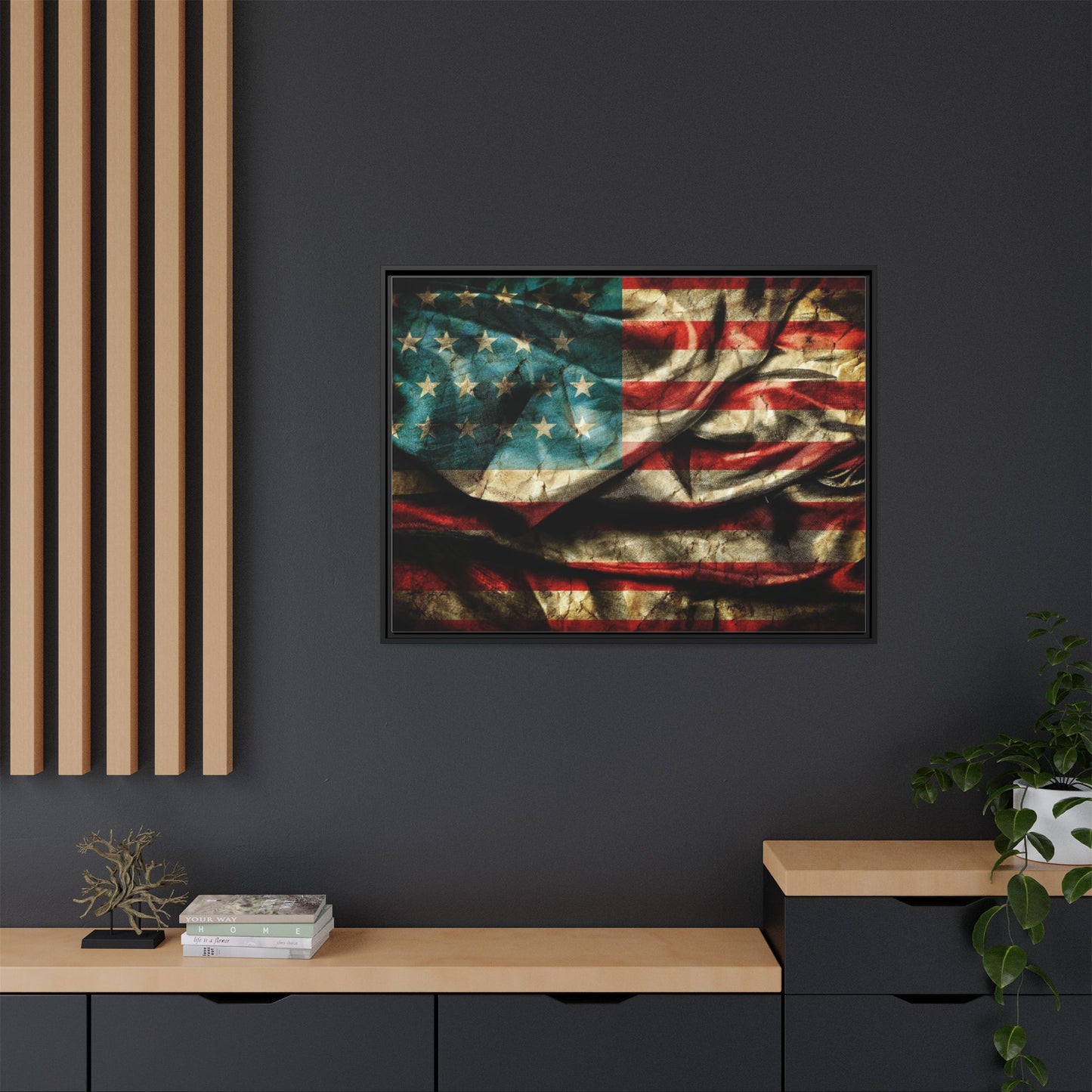 Framed American Flag Canvas
