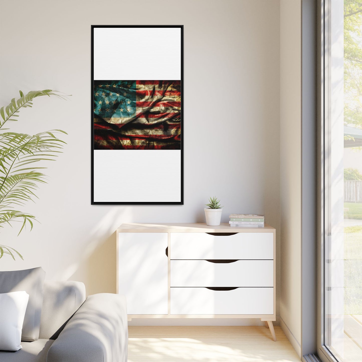 Framed American Flag Canvas
