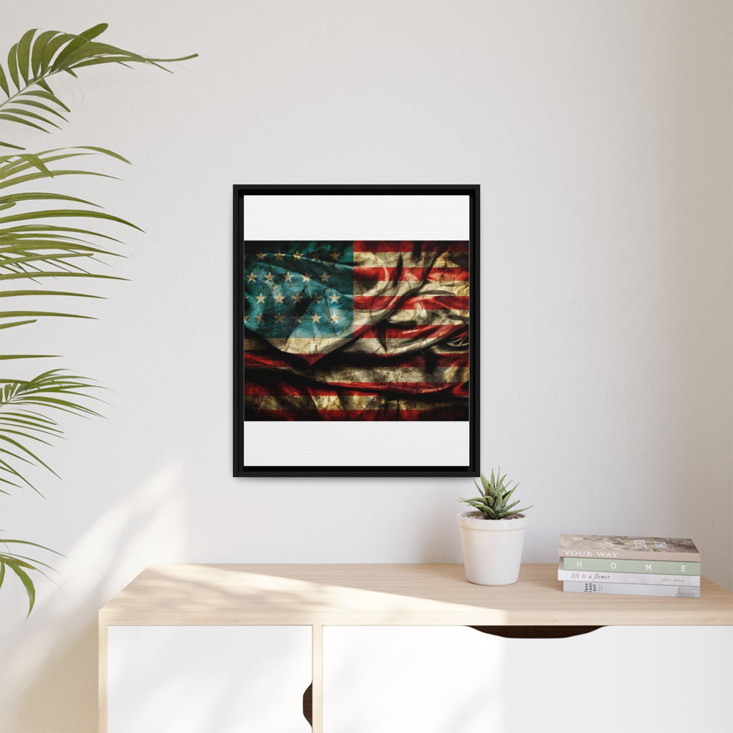 Framed American Flag Canvas