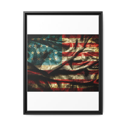 Framed American Flag Canvas