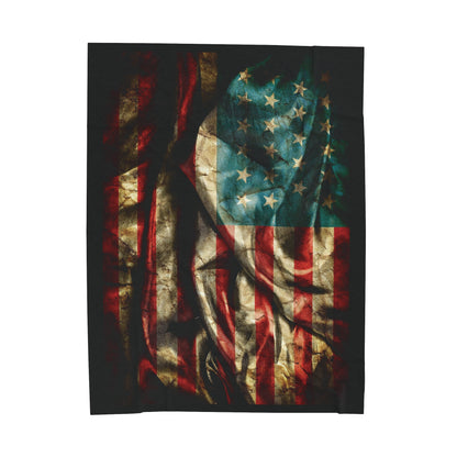 American Flag Velveteen Plush Blanket