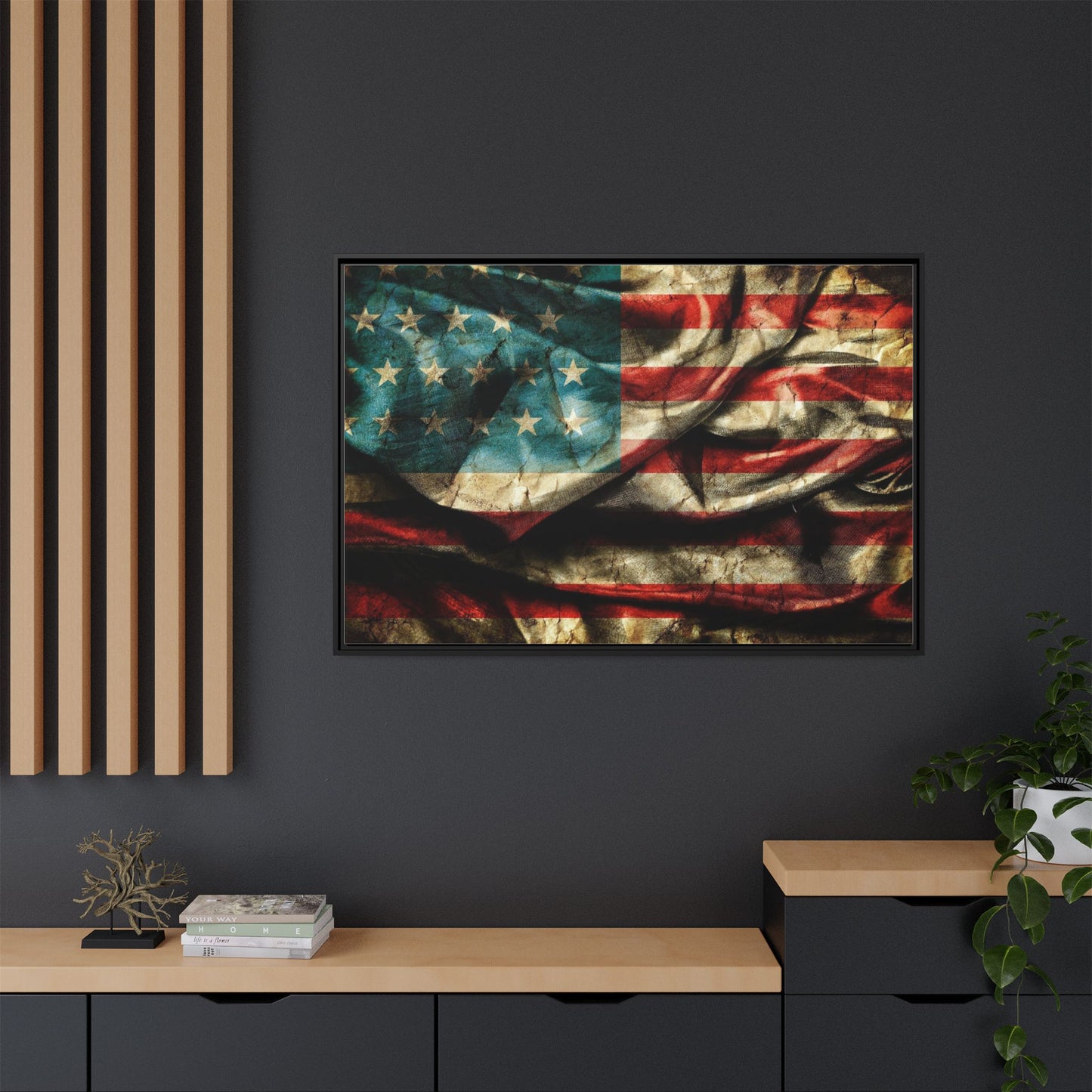 Framed American Flag Canvas