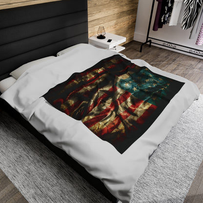 American Flag Velveteen Plush Blanket