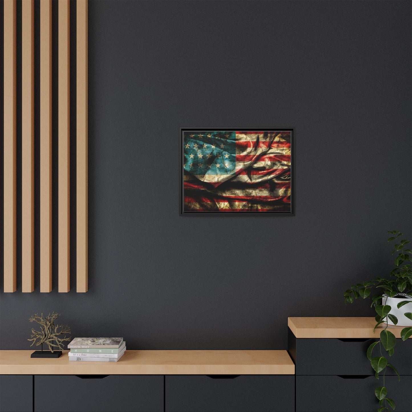 Framed American Flag Canvas